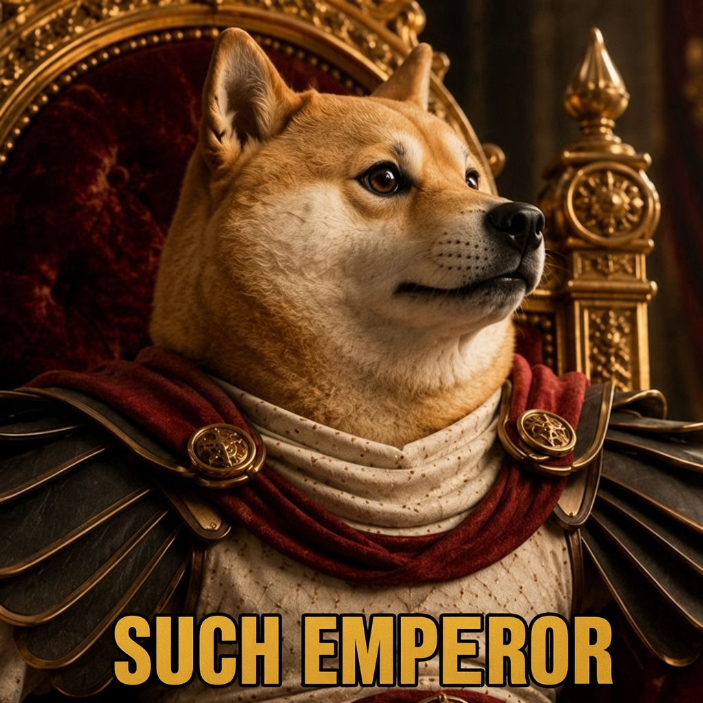 Dogeus Maximus in Roman armor, captioned Such emperor